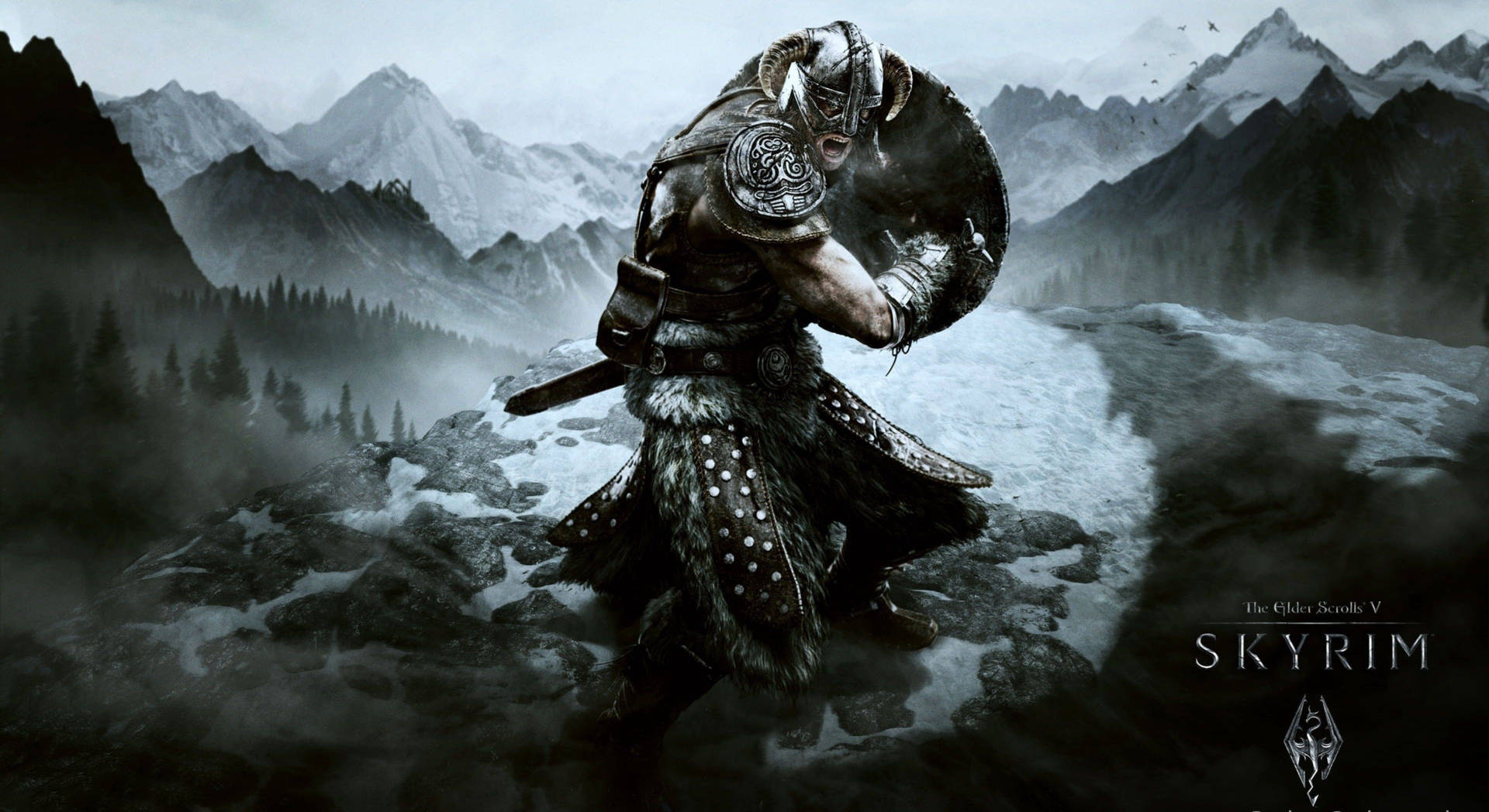 Immerse yourself in the mythical world of Tamriel in Skyrim Ultra HD Wallpaper