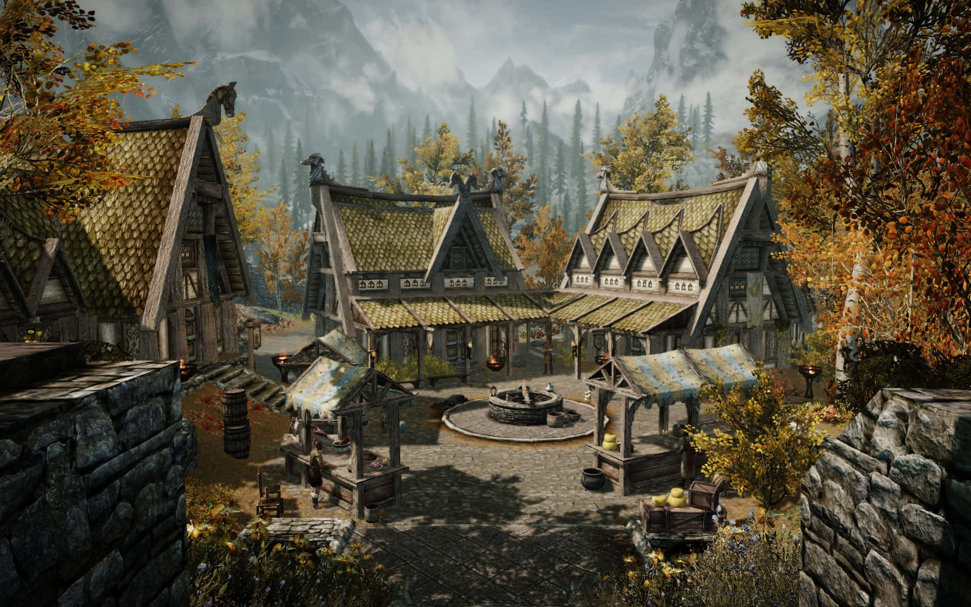 Whiterun, the Iconic City in Skyrim Wallpaper