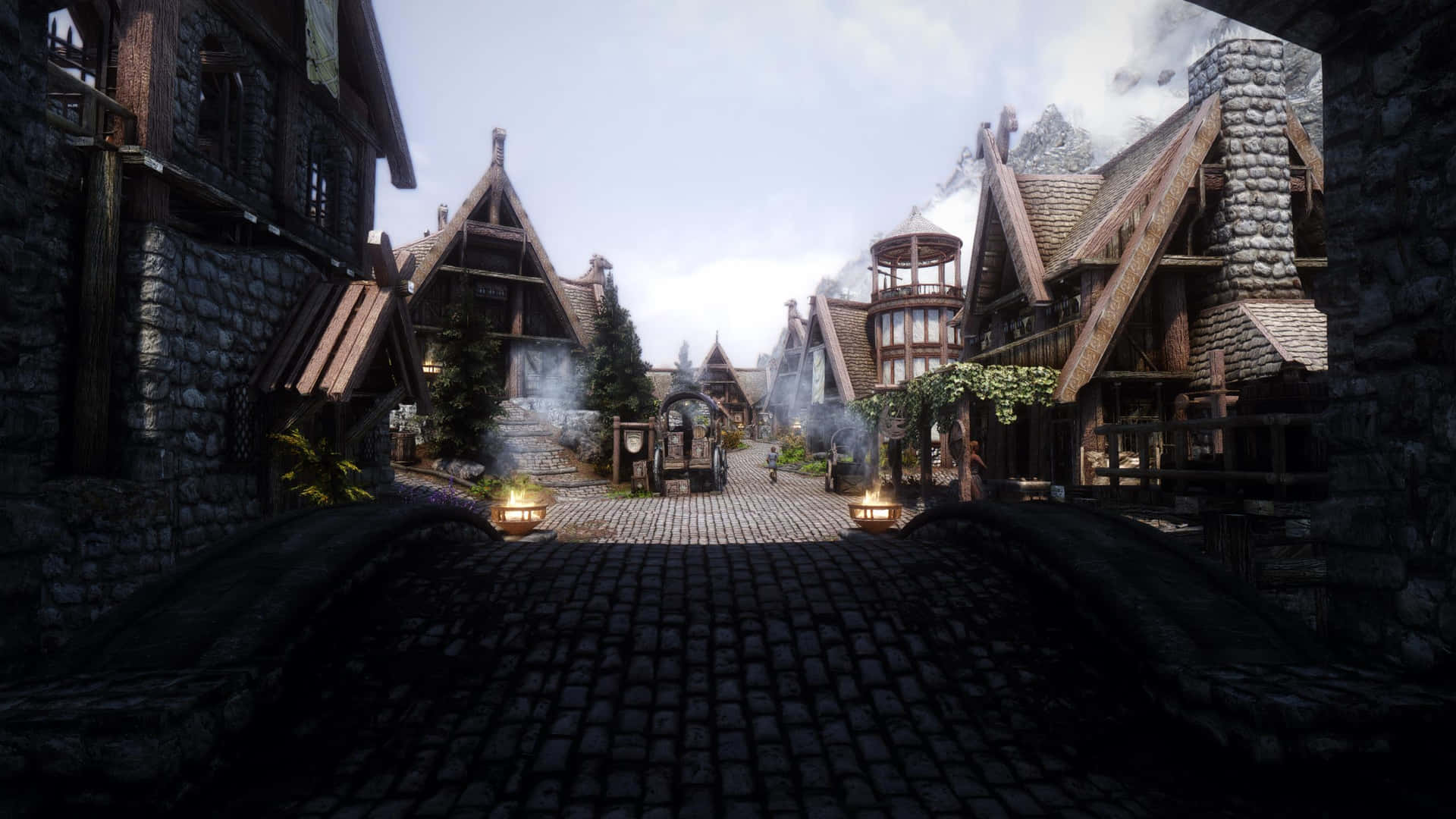 Stunning View of Whiterun in Skyrim: Wallpaper