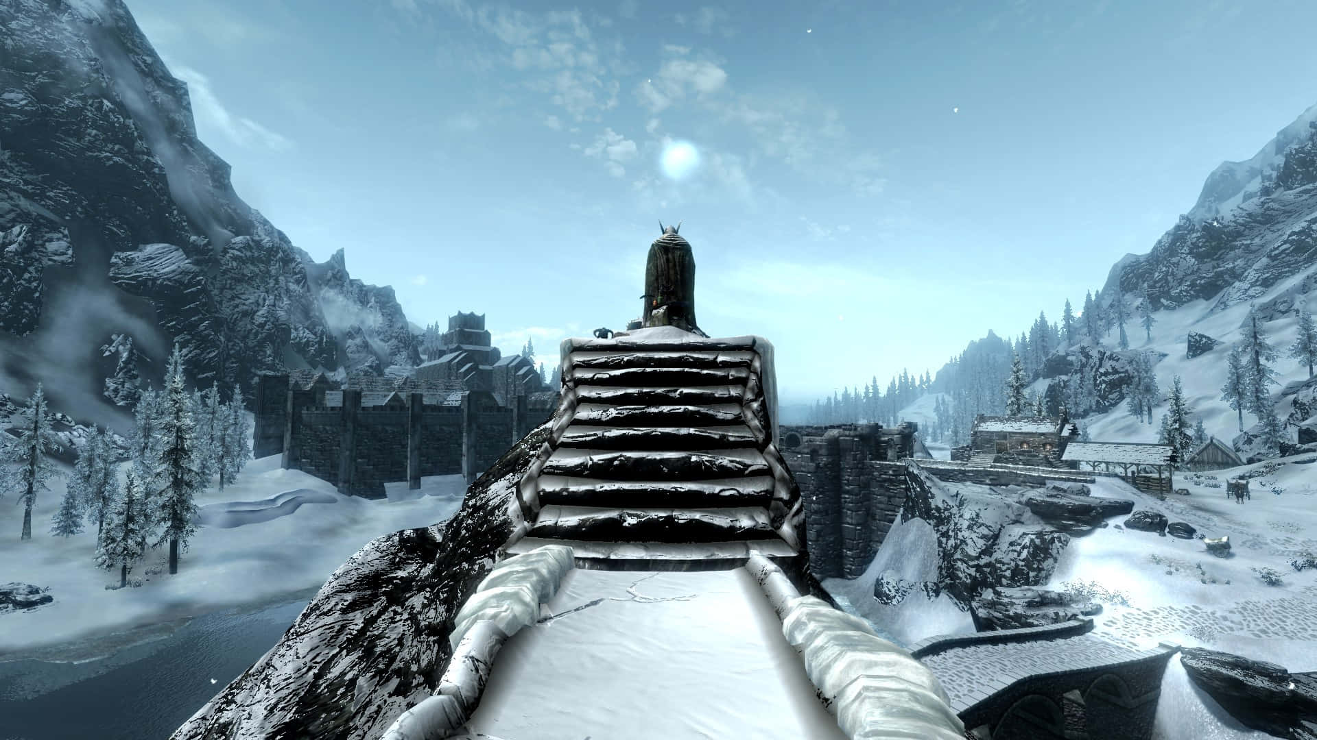 Majestic View of Windhelm in Skyrim Wallpaper