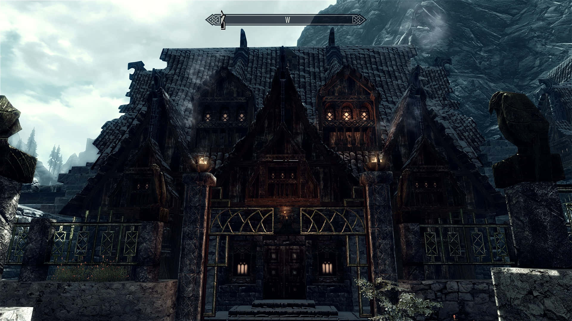 Espectacularvista Nocturna De Windhelm En Skyrim Fondo de pantalla