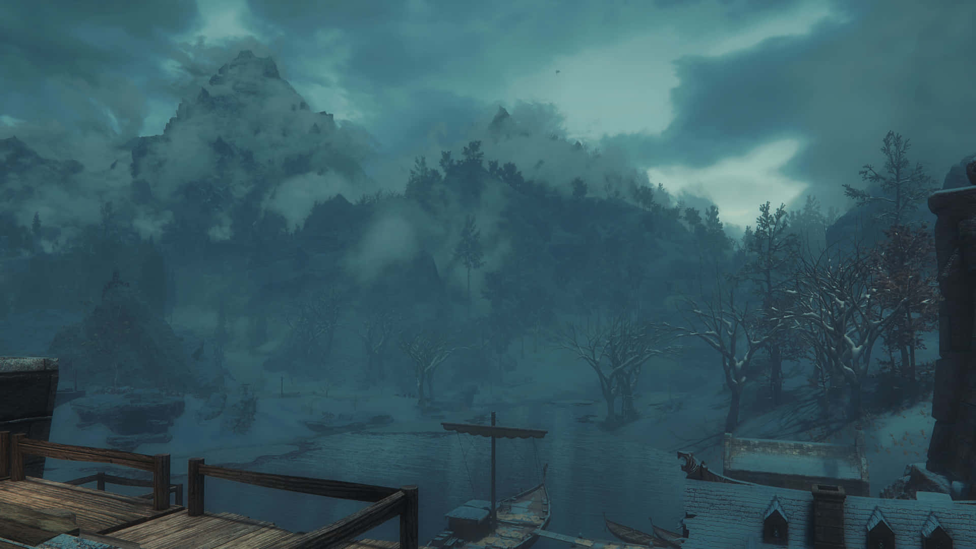 Impresionantevista De Windhelm En Skyrim. Fondo de pantalla