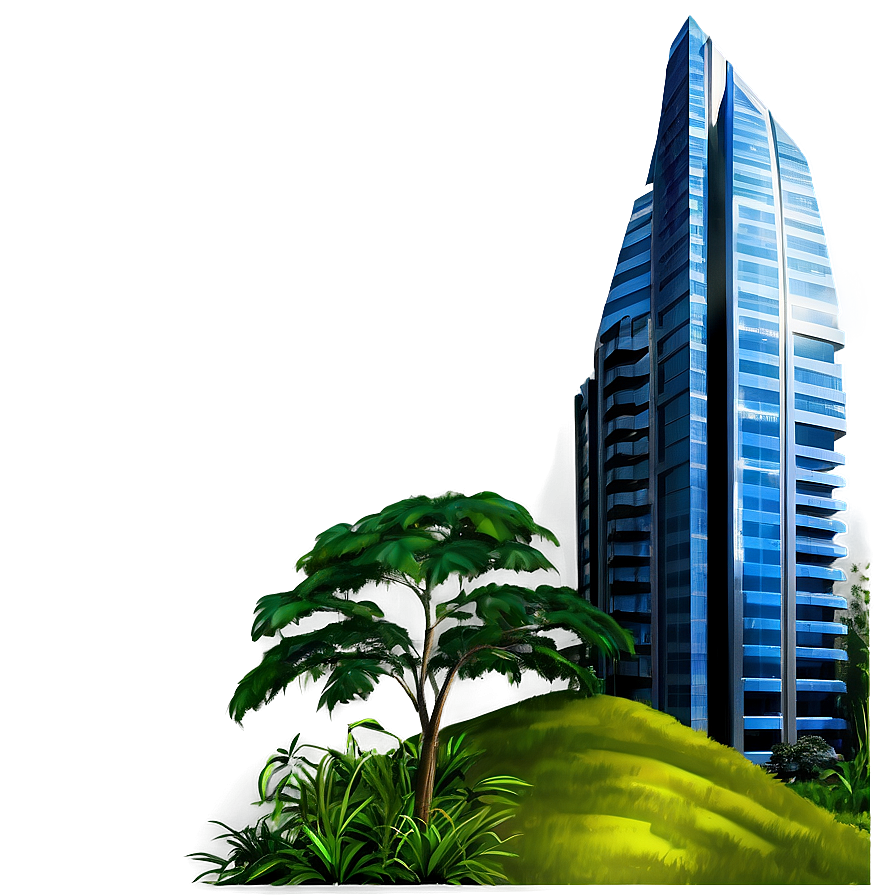 Skyscraper Amidst Nature Png Ktl78 PNG