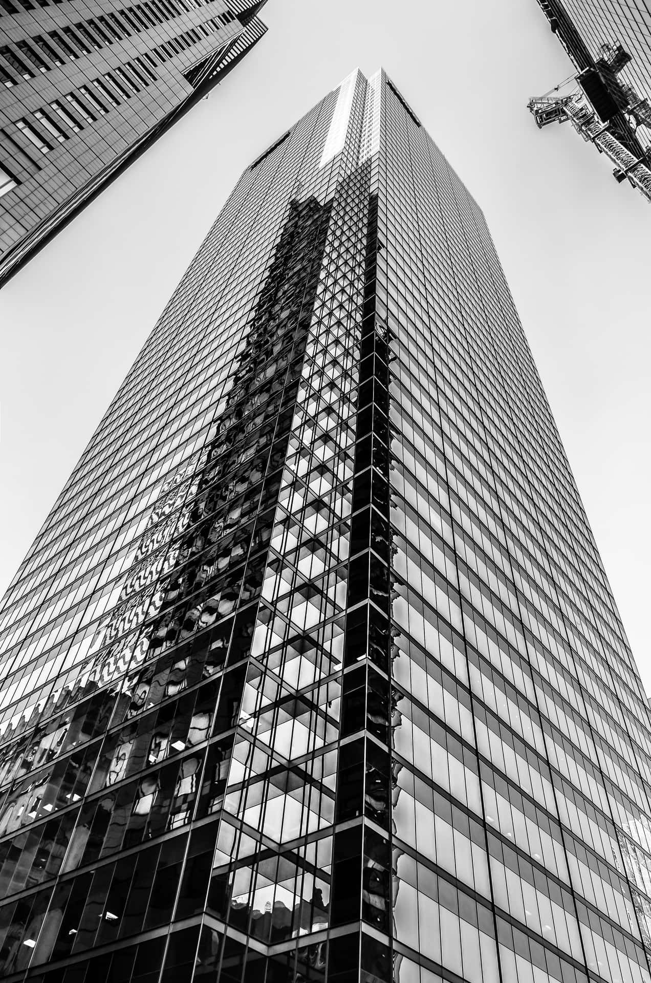 Skyscraper Reflections Blackand White Wallpaper
