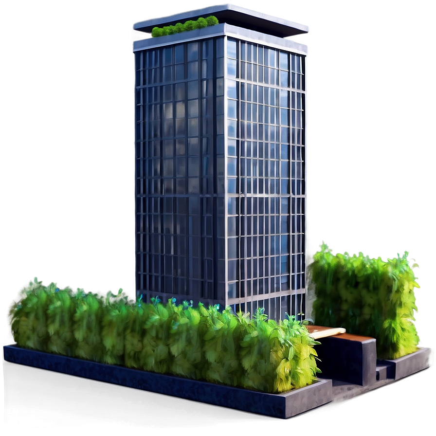 Skyscraper With Rooftop Garden Png 39 PNG