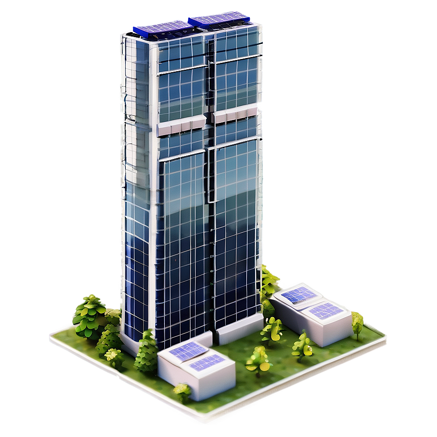 Skyscraper With Solar Panels Png Kmv58 PNG