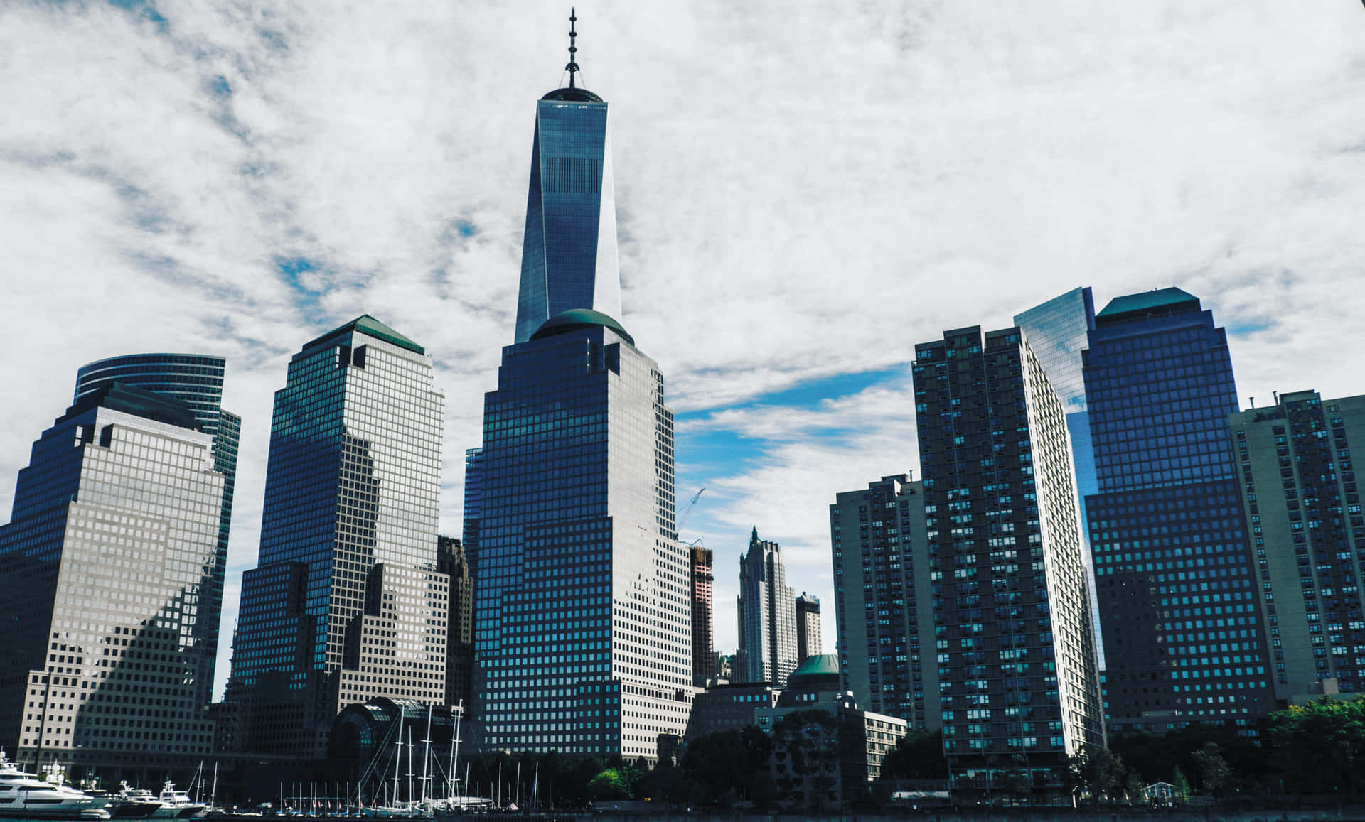 Skyscrapers With Freedom Tower Low Angle Shot Wallpaper