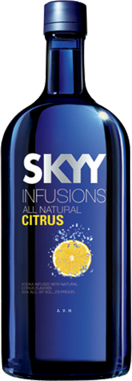 Skyy Infusions Citrus Vodka Bottle PNG