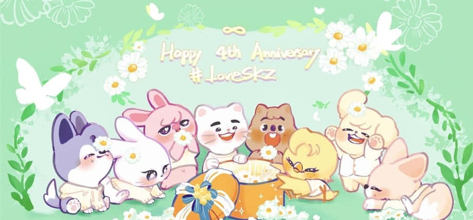 Download Skzoo Characters Celebrating4th Anniversary Wallpaper ...