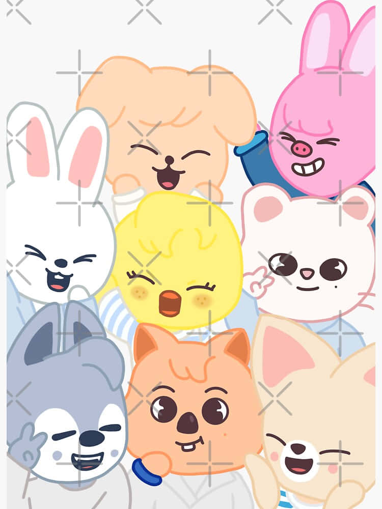 Skzoo Characters Happy Moments Wallpaper