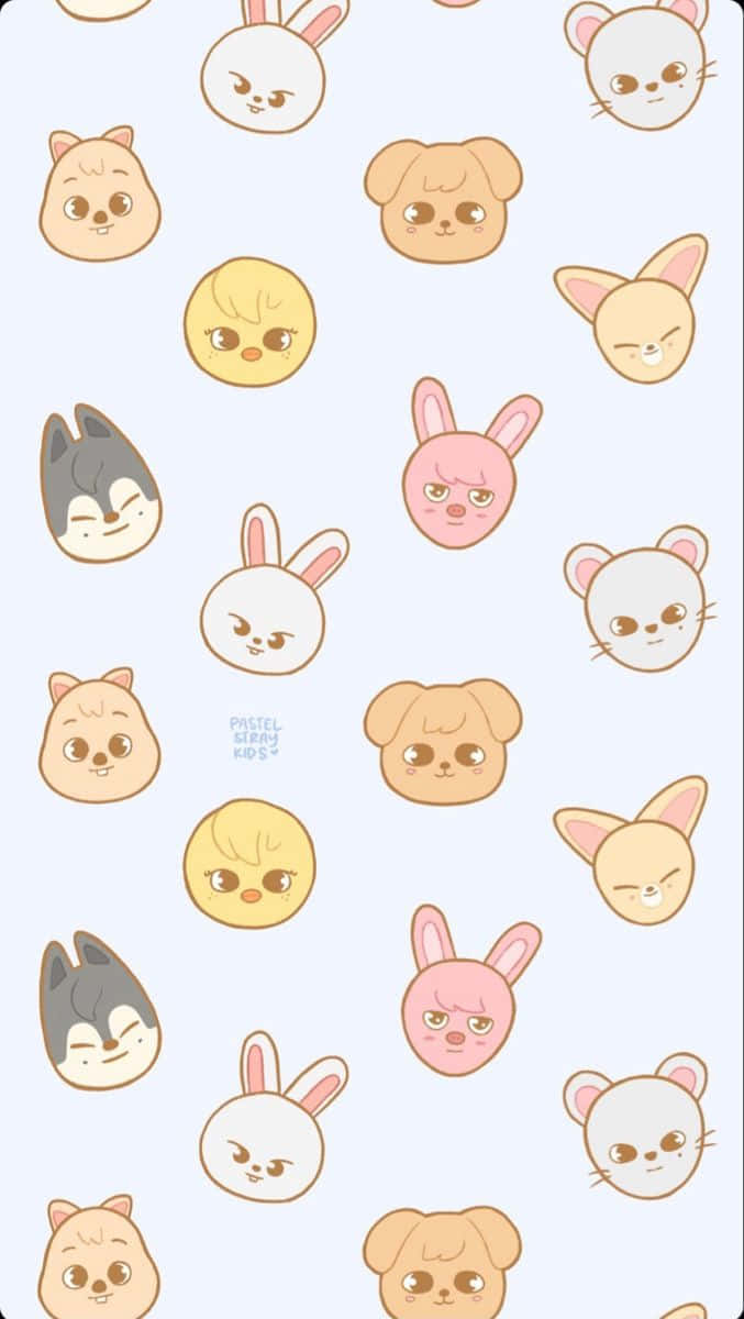 Skzoo Characters Pattern Wallpaper Wallpaper