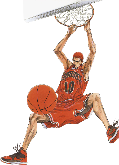 Slam Dunk Anime Basketball Player Dunking PNG