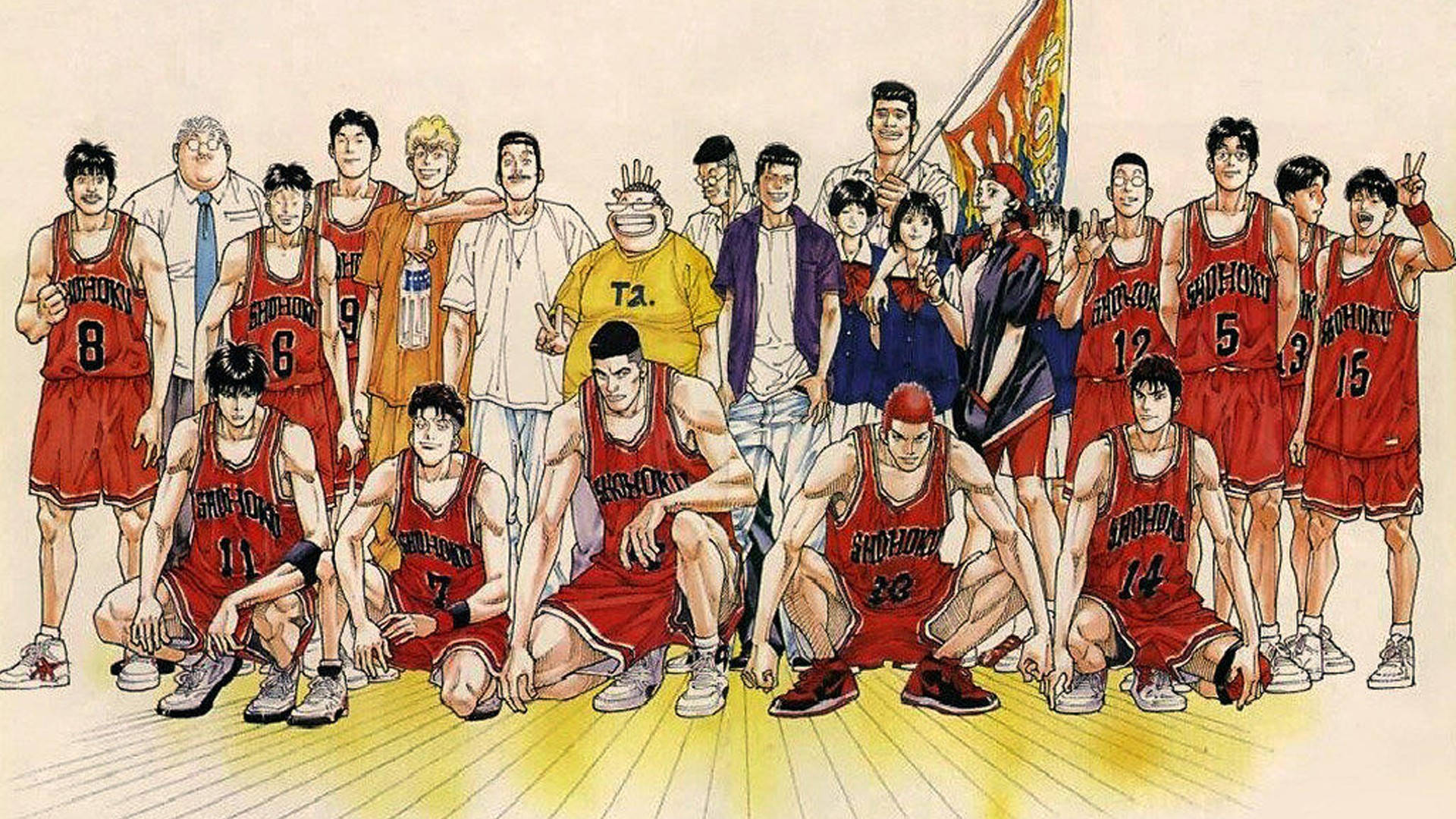 Slam Dunk Shohoku Team Tapet Wallpaper