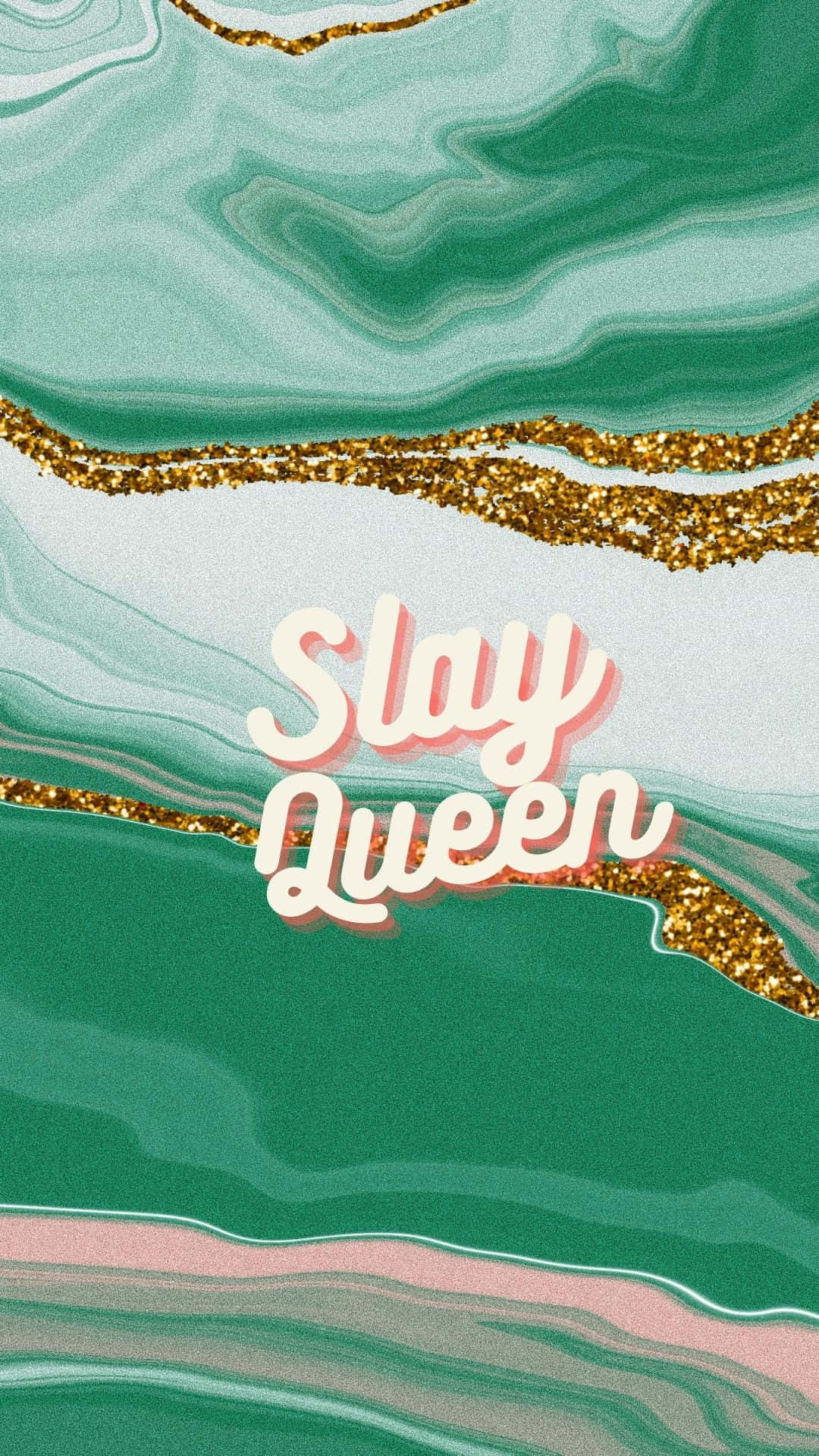 Slay Queen Glitterand Marble Background Wallpaper