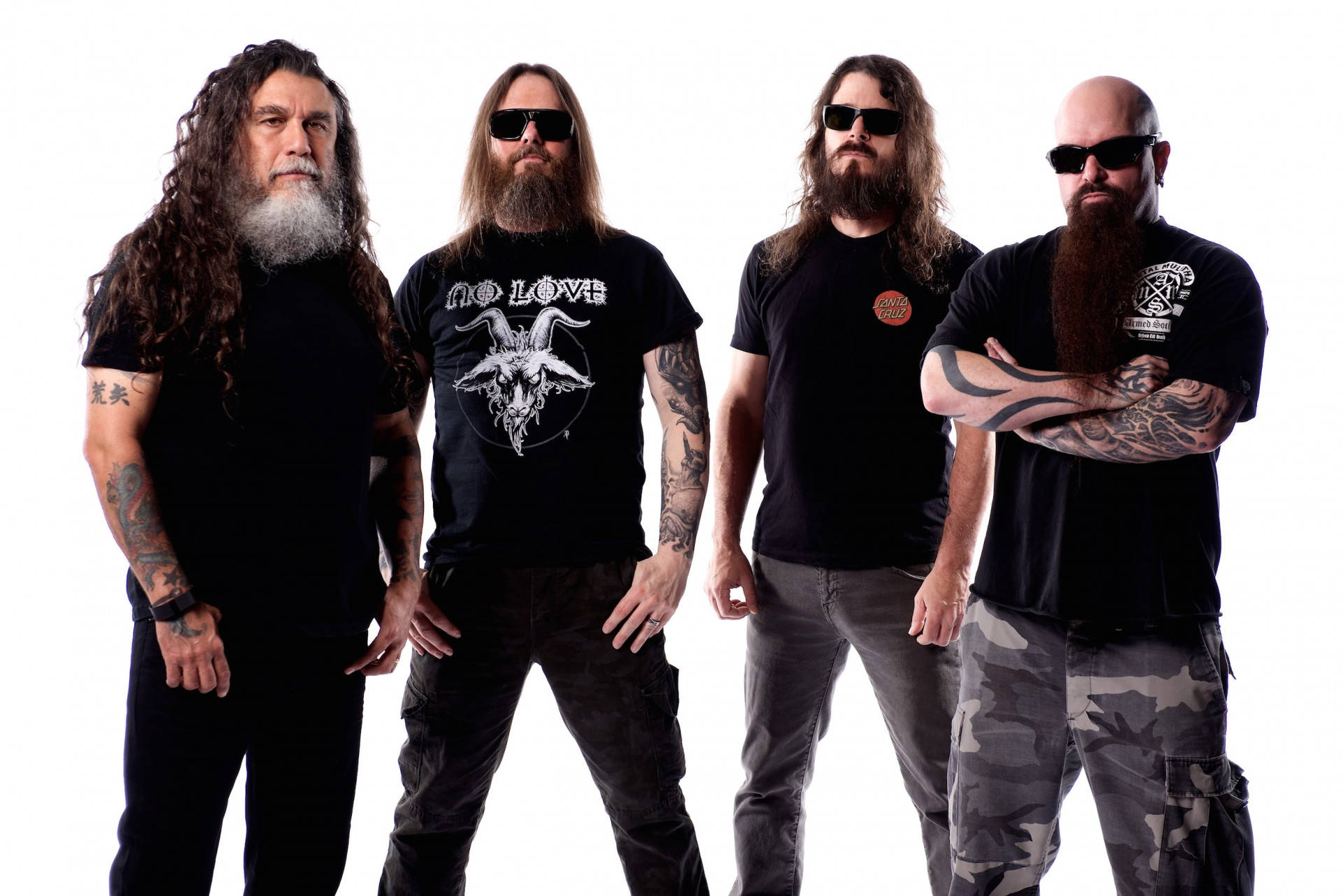 Slayer Band Members In Black Wallpaper