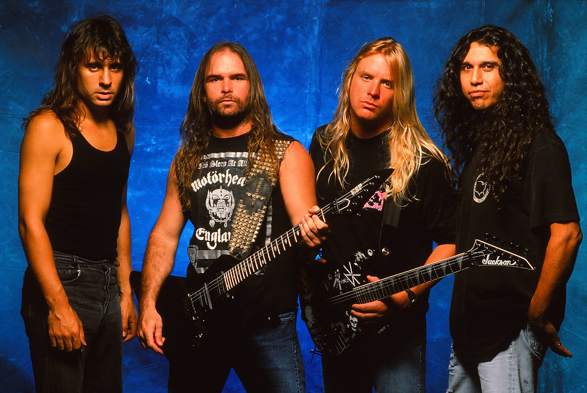 Slayer Members With Guitar Wallpaper