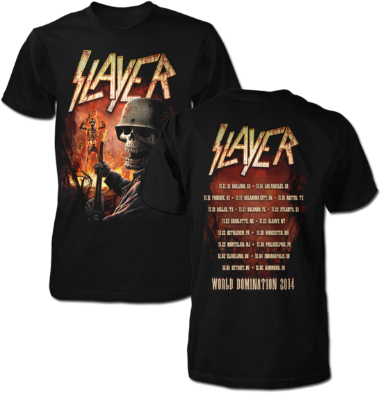 Slayer World Domination Tour2014 Shirt PNG