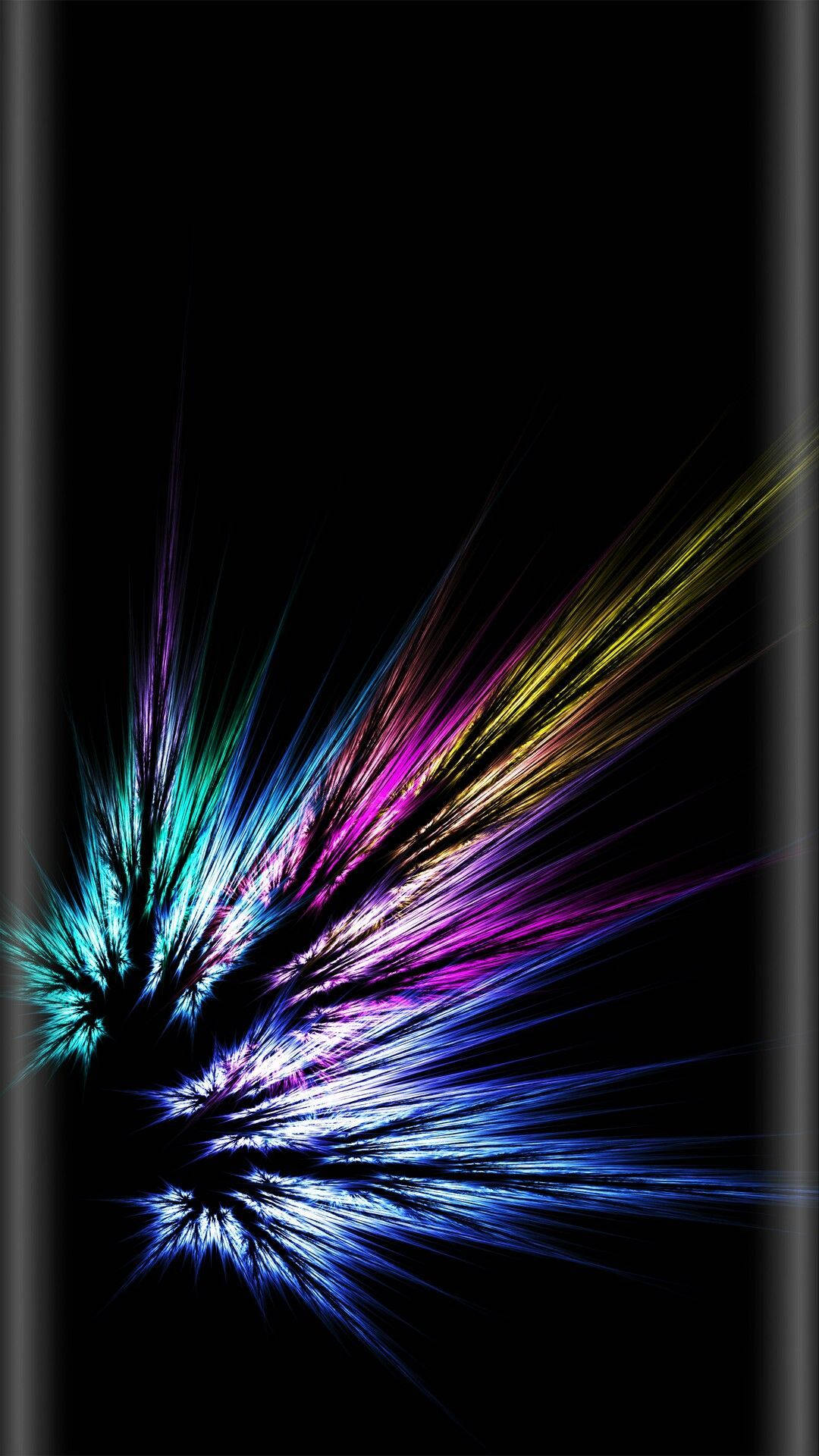 A Colorful Abstract Design On A Black Background Wallpaper