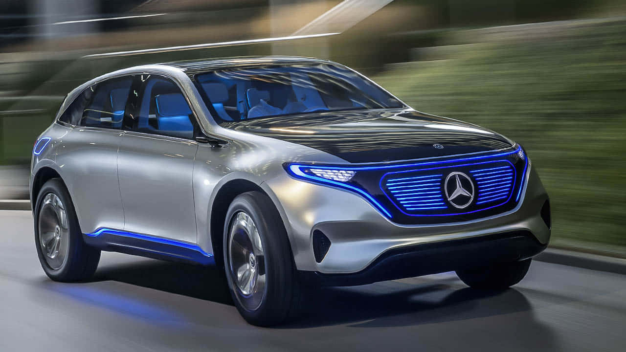 Sleek And Luxurious Mercedes Benz Eqc In A Breath-taking Landscape Wallpaper