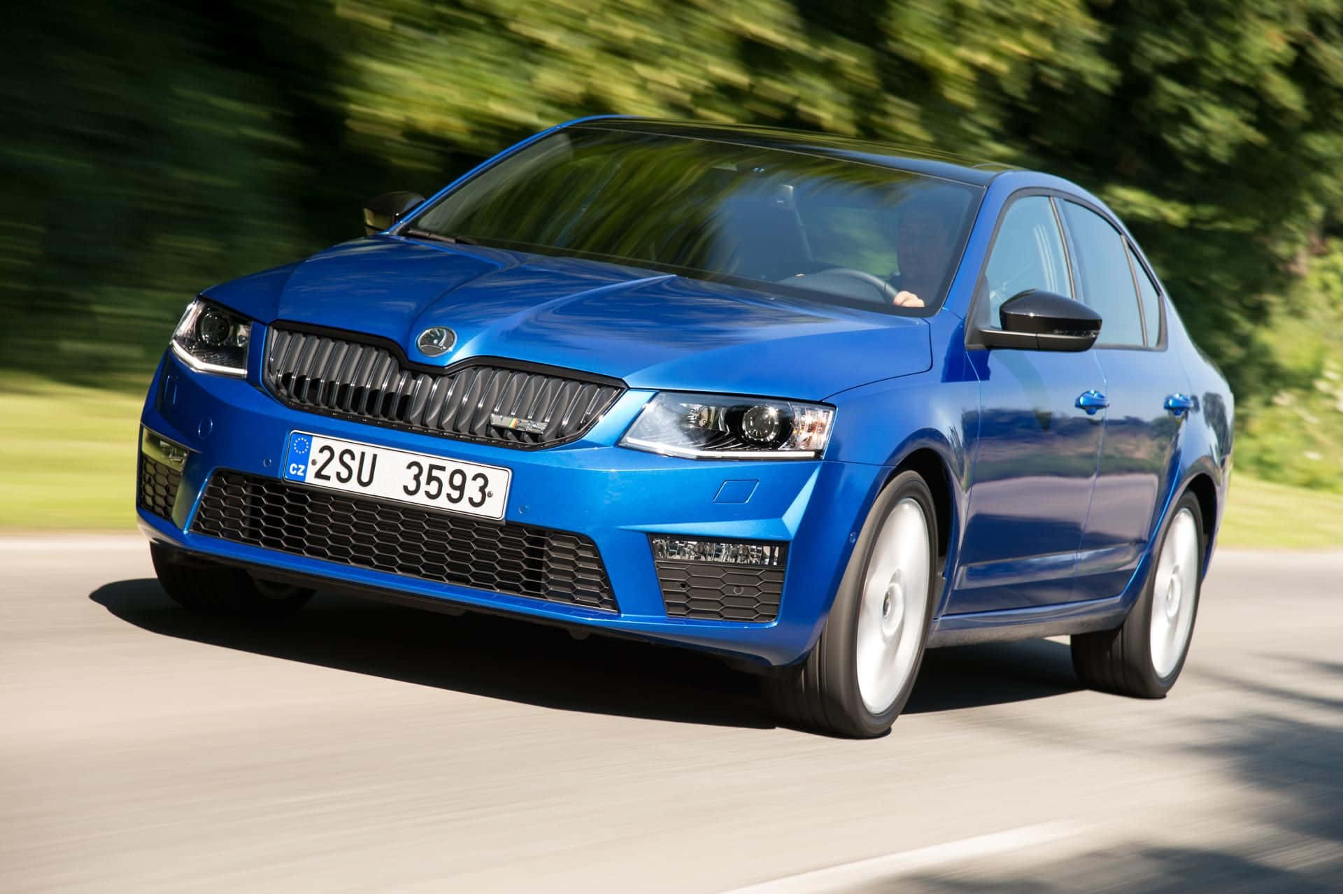 Sleek And Modern Skoda Octavia On Street Wallpaper