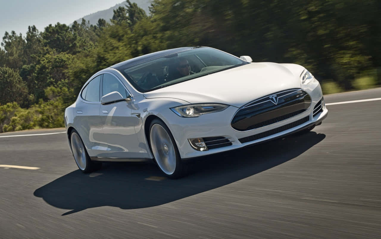 Sleek And Modern Tesla Model S Electric Car Wallpaper