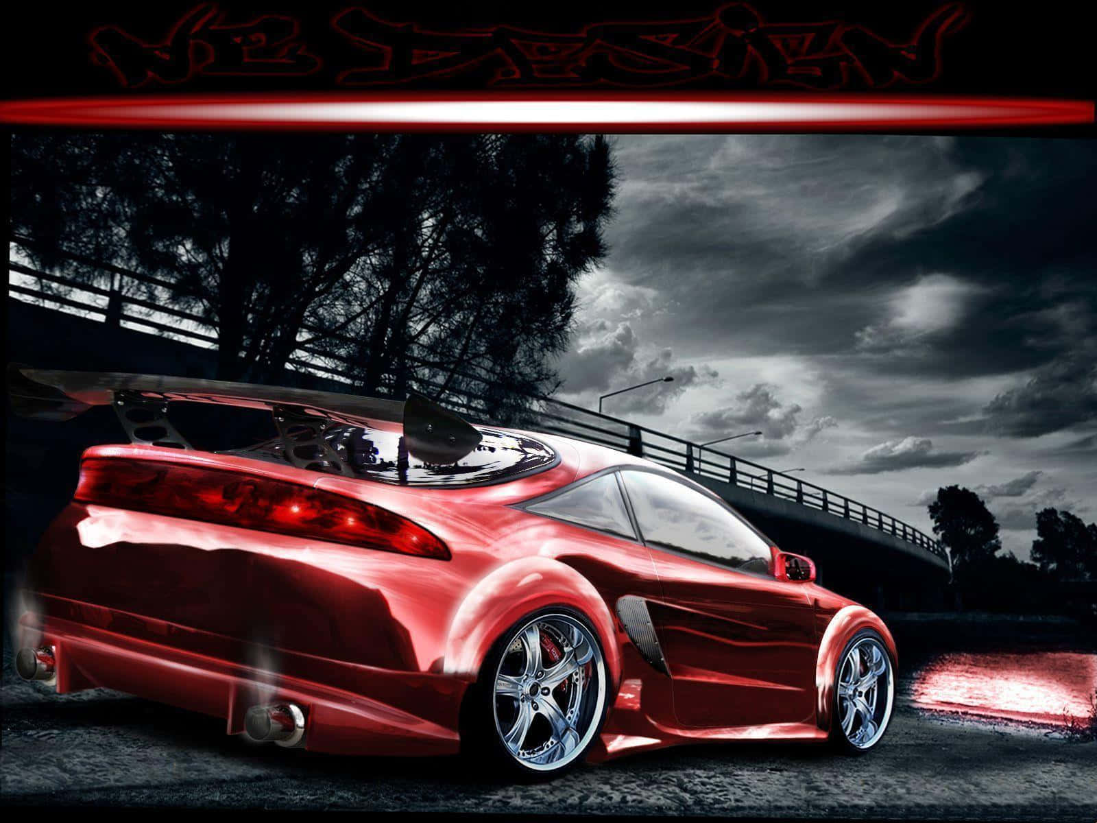 "sleek And Powerful Mitsubishi Eclipse In Dynamic Action" Wallpaper
