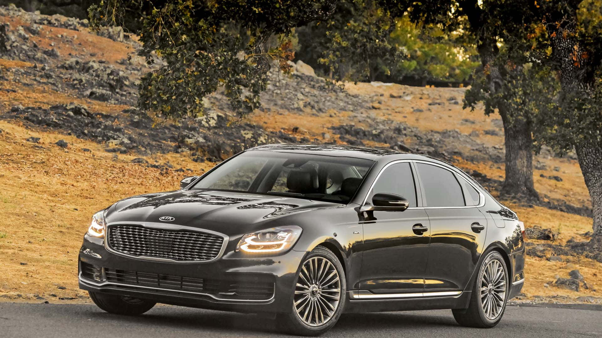 Sleek And Sophisticated Kia K900 In Motion Wallpaper