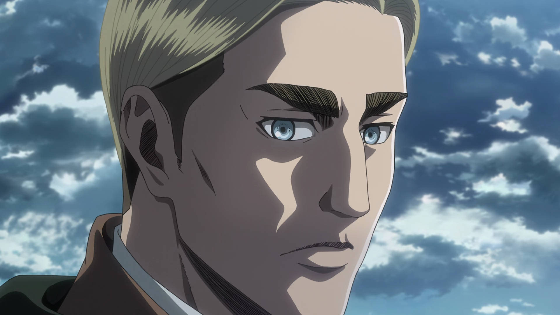 Glat Anime Erwin Smith Ansigts Tapet Wallpaper