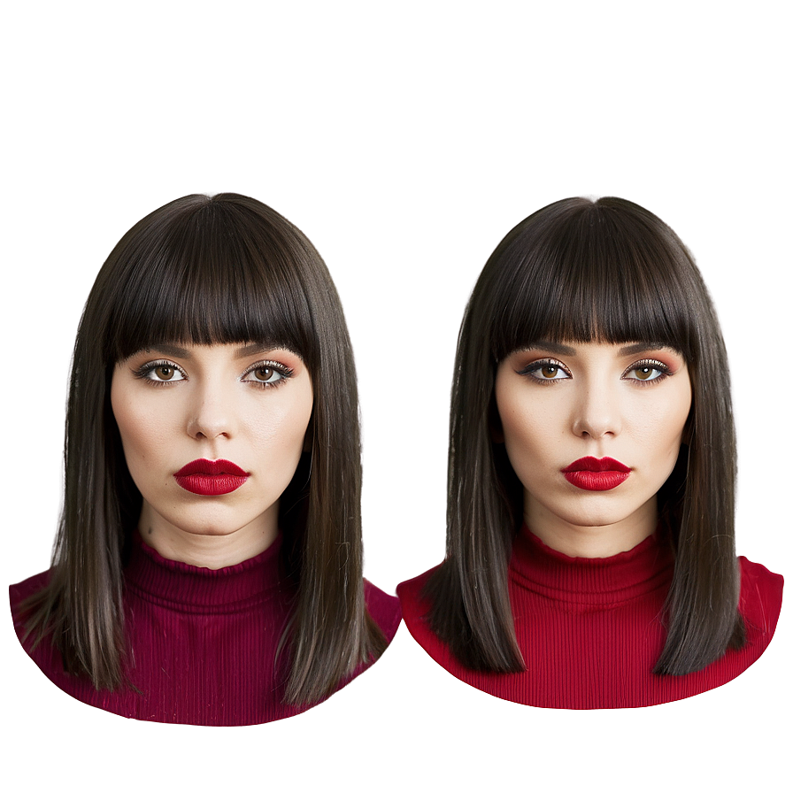 Sleek Bangs Hairstyle Png Sbg PNG