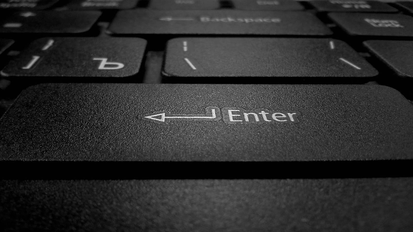 Sleek Black Enter Computer Keyboard Picture