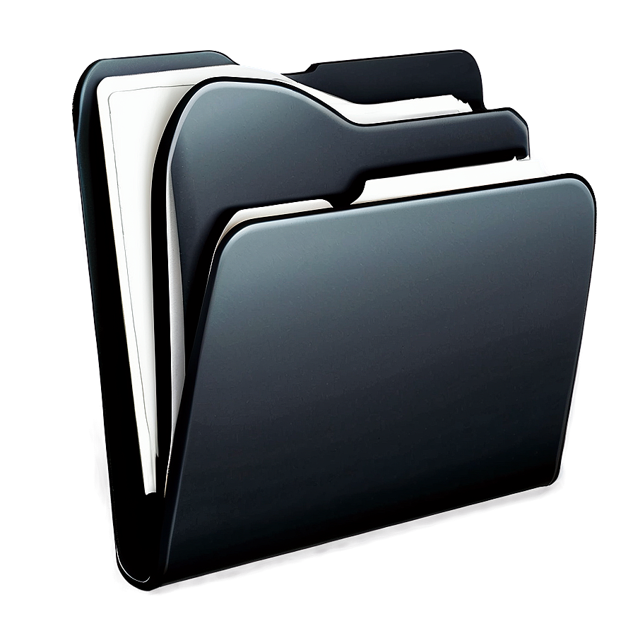 Sleek Black Folder Graphic Png Fth66 PNG