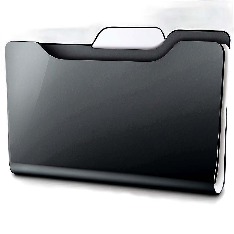 Sleek Black Folder Graphic Png Vpi PNG