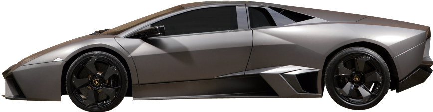 Sleek Black Lamborghini Side View PNG