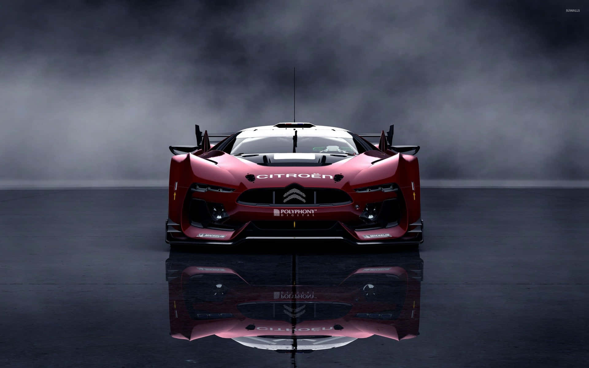 Sleek Citroen Ds Survolt Racing On Track Wallpaper