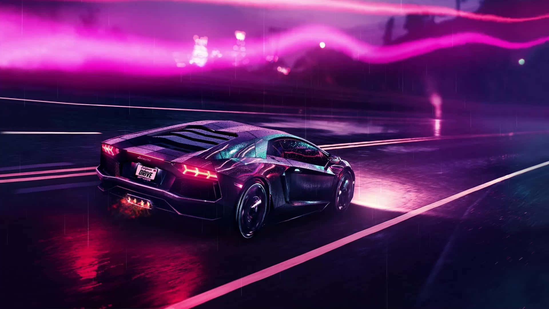 Sleek Elegance - Lamborghini Aventador In Action Wallpaper