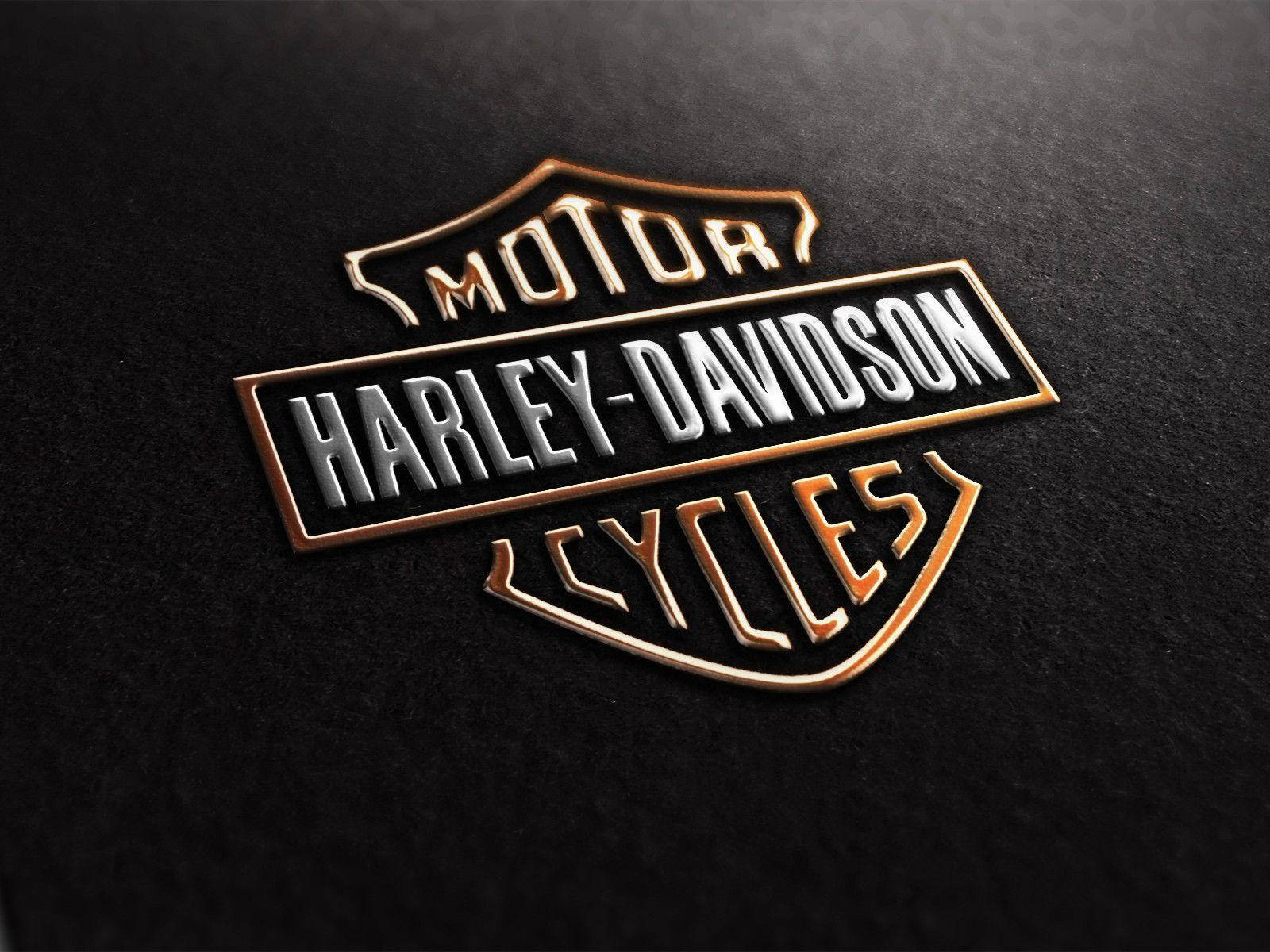 Sleek Gold Harley Davidson Logo Picture