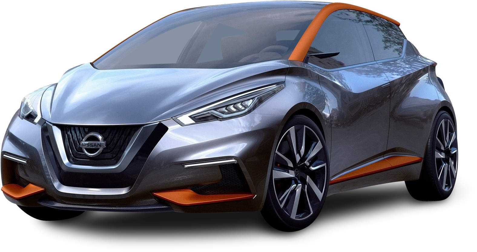 Sleek Gray Sports Car Concept PNG