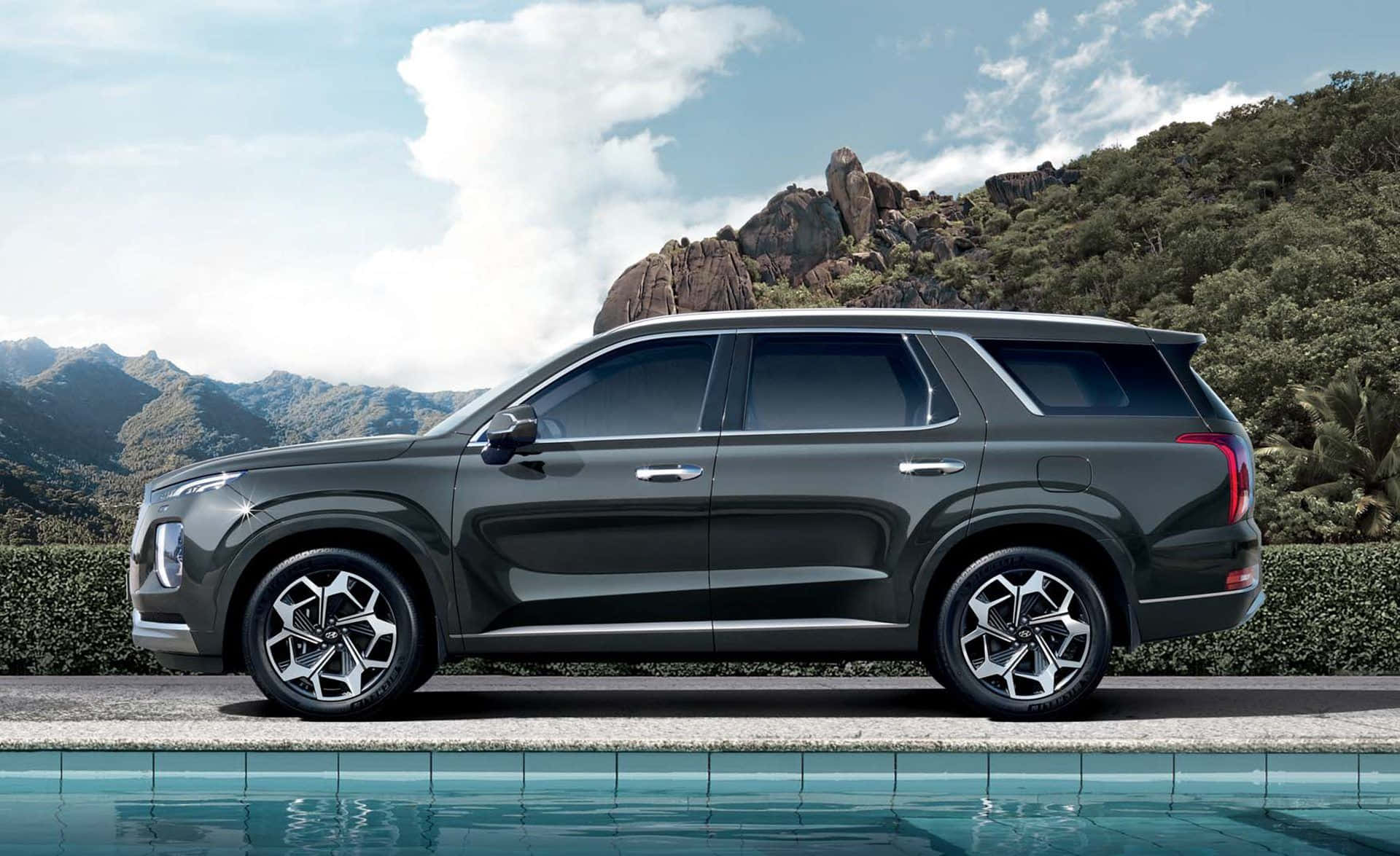 Download Sleek Hyundai Palisade On The Road Wallpaper | Wallpapers.com