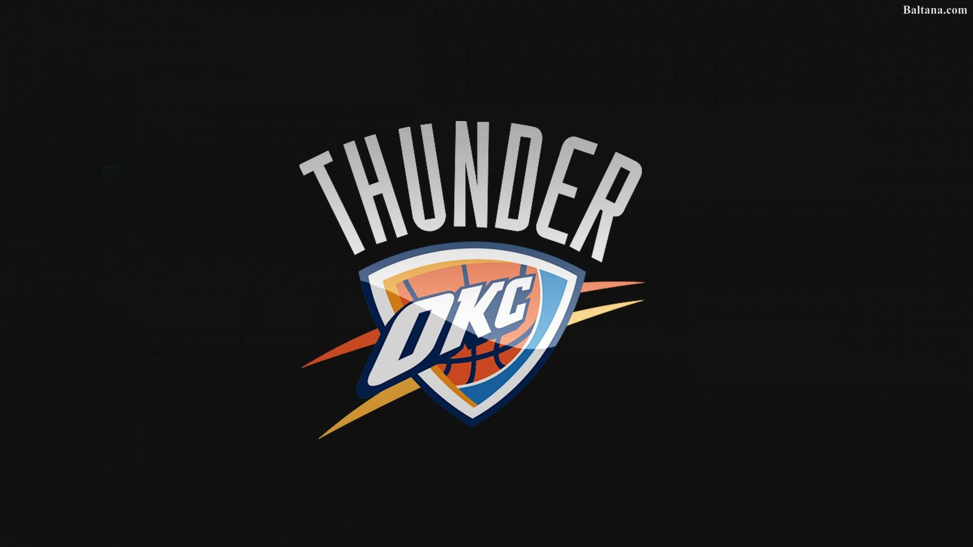 Glat Oklahomas By Thunder Logo Sort Baggrund Wallpaper