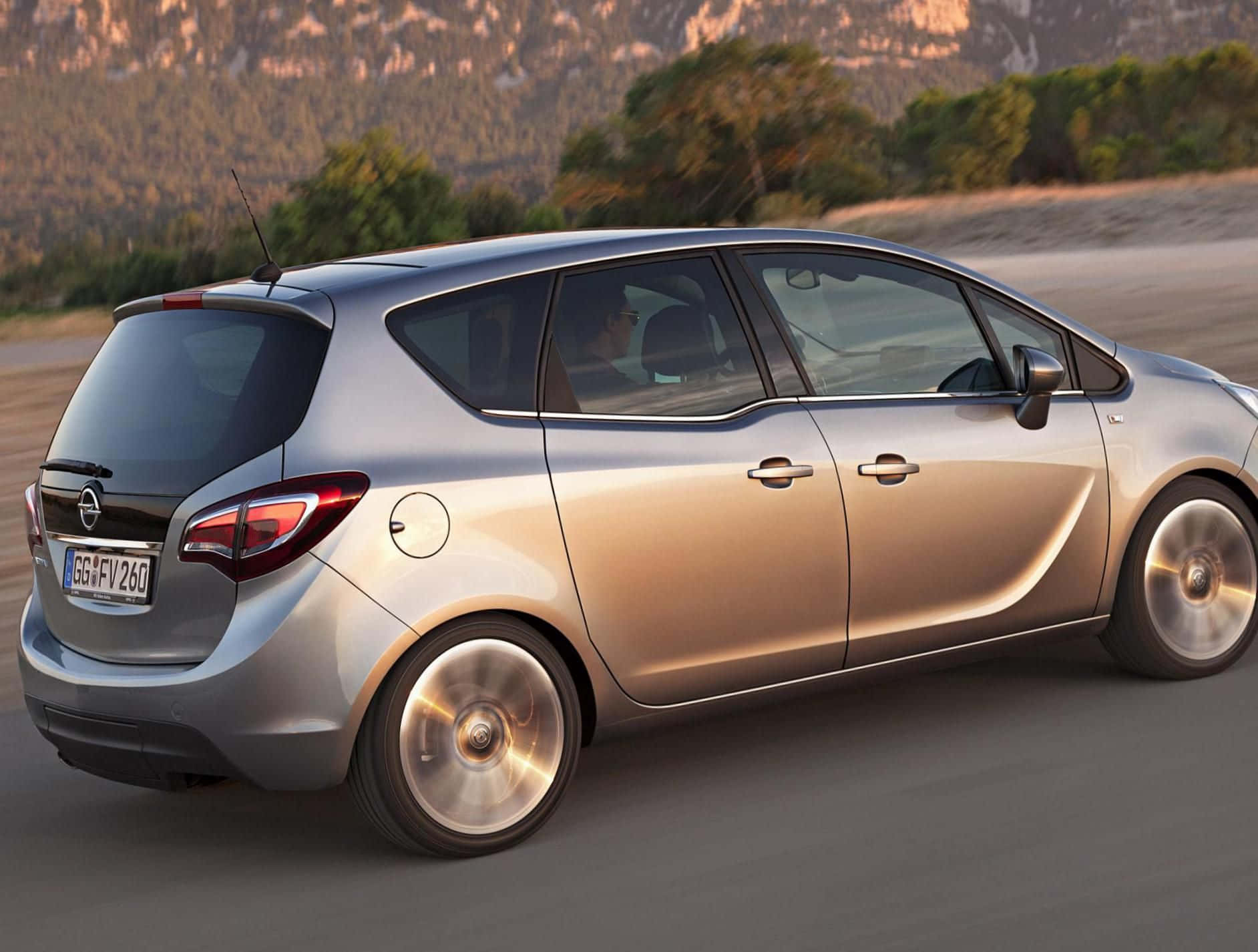 Sleek Opel Meriva In Striking Silver Wallpaper