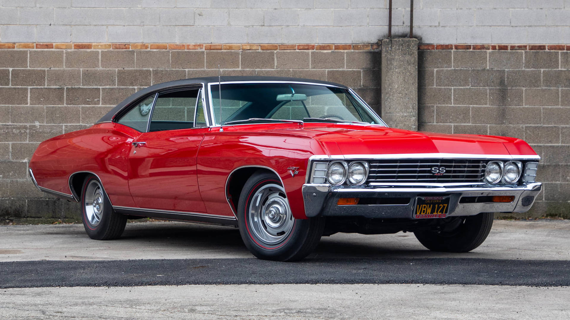 Elegantechevrolet Impala Rojo De 1967 Fondo de pantalla