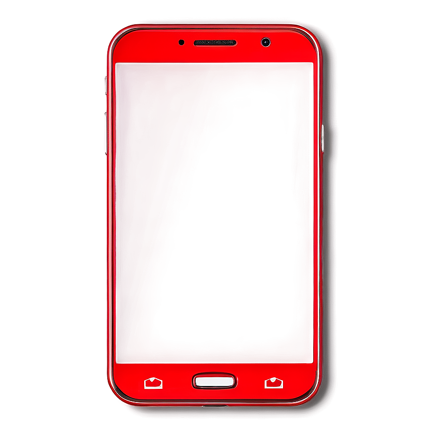Sleek Red Smartphone Png 1 PNG