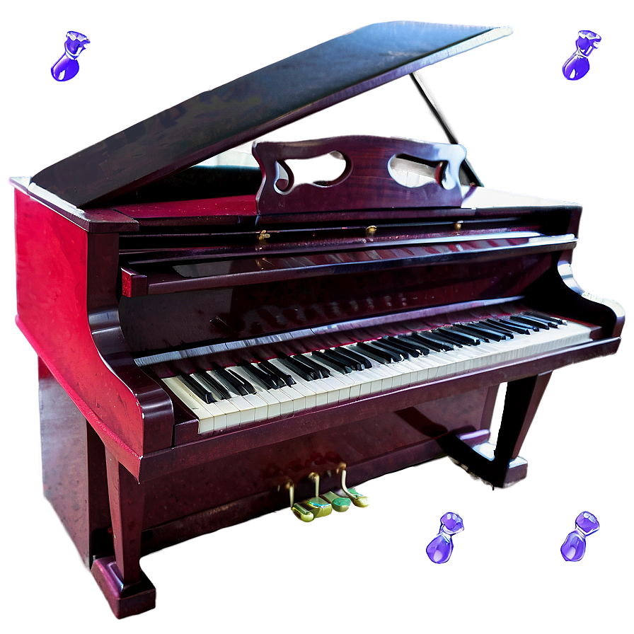 Sleek Red Upright Piano Png Ytj27 PNG