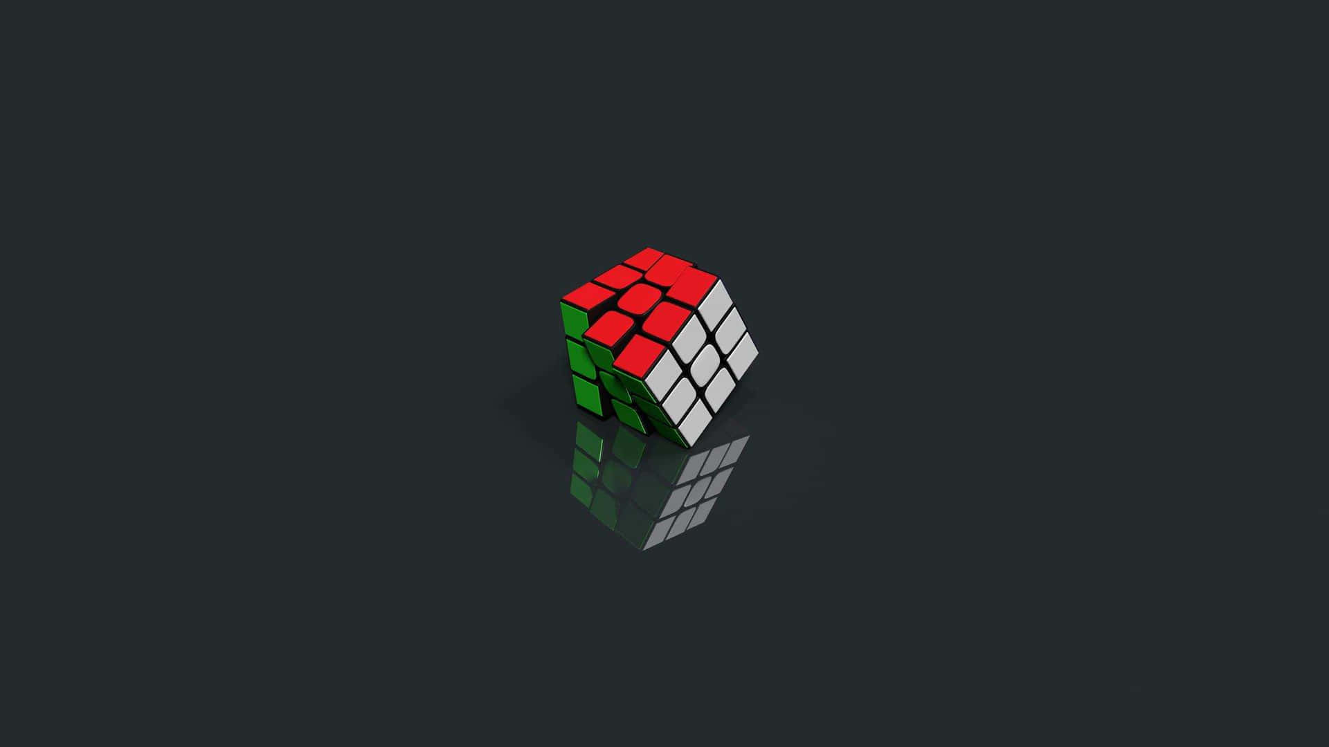 Sleek Rubiks Cubeon Dark Background Wallpaper