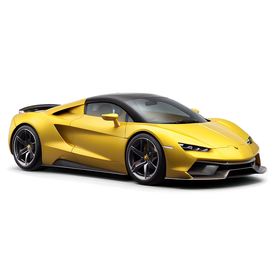 Sleek Yellow Sports Car Png Kst21 PNG