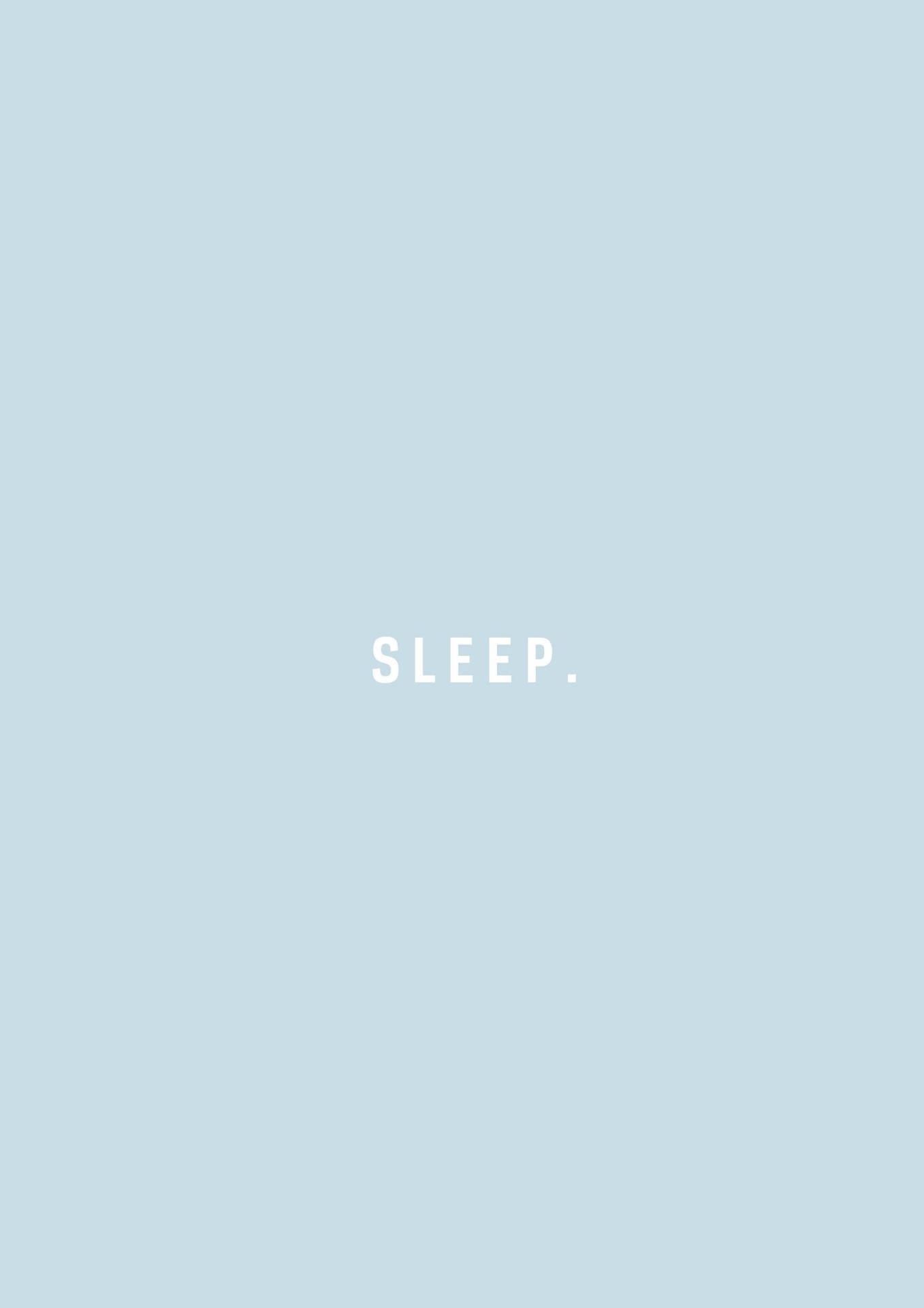 "Sleep" On Blue Aesthetic Quote iPhone Wallpaper