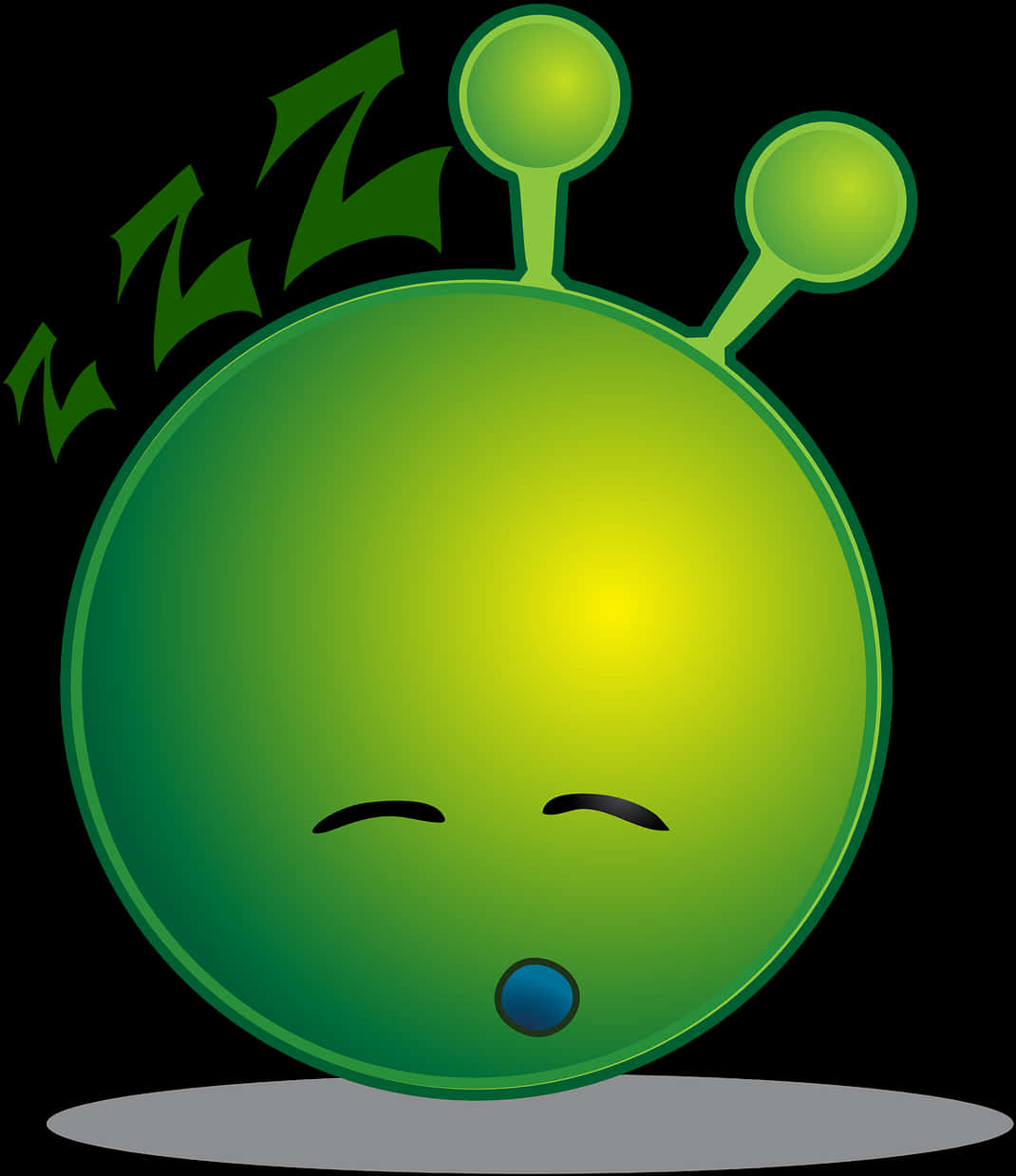 Sleeping Alien Cartoon Graphic PNG