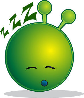 Sleeping Alien Emoji Illustration PNG