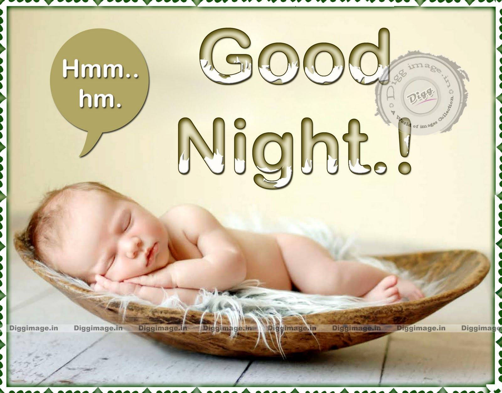 Sleeping Baby Good Night Greeting Wallpaper