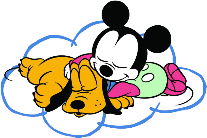 Sleeping Baby Mickeyand Pluto PNG